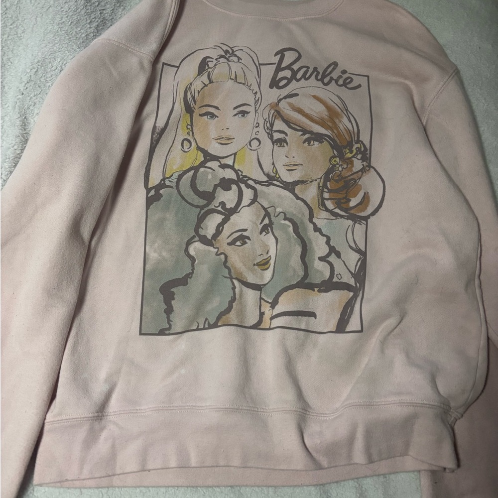 Barbie Hybrid Sweatshirt in Soft Pink